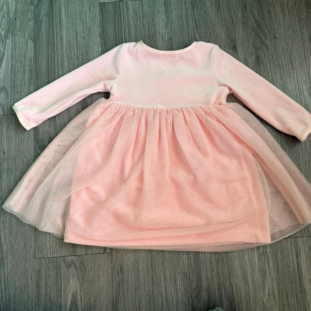 Hanna Andersson Balletcore Princess Pink Empire Waist Glitter Tulle Dress 18-24M